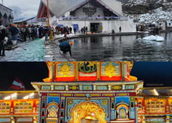 बारिश और ठंड में भी आस्था के धाम पहुंच रहे भारी संख्या में तीर्थयात्री