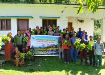 हैप्रेक् श्रीनगर द्वारा जड़ी-बूटी पौध वितरण कर मनाया गया हरेला पर्व