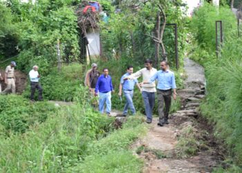 डीएम ने लिया अतिवृष्टि क्षेत्र में हुए नुकसान का जायजा