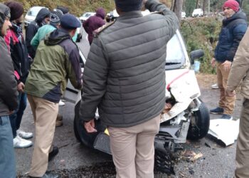 चाकीसैंण बैंक में कैश ले जा रही गाड़ी के ऊपर गिरा पेड़