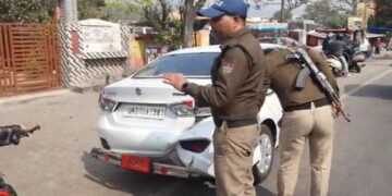 यहाँ SSP की गाड़ी पर स्कूटी सवार ने मार दी टक्कर,जानिए कहाँ का है मामला