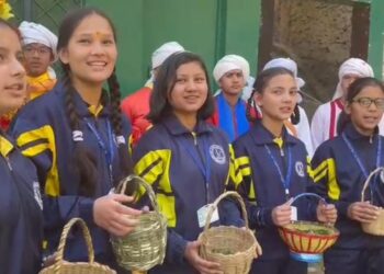 जैक्सवीन नेशनल स्कूल गुप्तकाशी में धूमधाम से मनाया जा रहा फूलदेई उत्सव