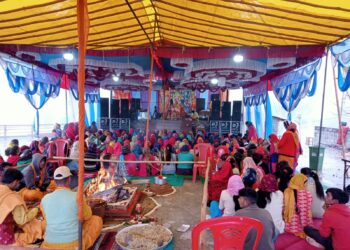 विशाल महायज्ञ पूर्णाहुति एवं भव्य भंडारे प्रसाद के साथ नौ दिवसीय देवी भागवत कथा का हुआ  समापन