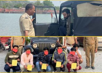 थार के टशन पर पुलिस का एक्शन,गंगा में गाड़ी उतार कर हुडदंग करना पड़ा भारी