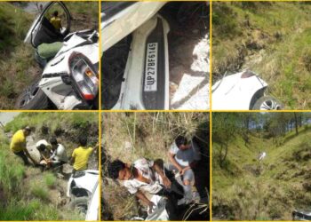 यहाँ खाई में गिरी कार, एक की मौत 2 गंभीर