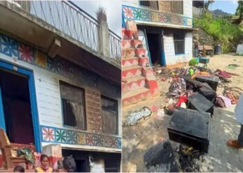 यहाँ घर के अंदर फटा गैस सिलेंडर