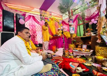 मवांणगांव में श्रीमद्भागवत कथा का आयोजन,चौथे दिन भगवान श्रीकृष्ण के जन्म व उनकी लीलाओं की कथा का हुआ वर्णन