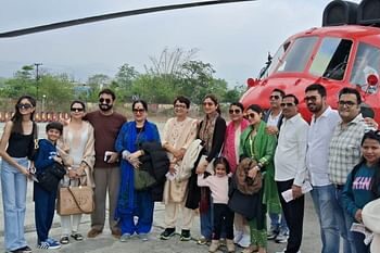 परिवार के साथ केदारनाथ दर्शन के लिए पहुंचीं अभिनेत्री शिल्पा शेट्टी