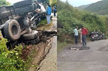 बड़ा हादसा टला…थत्यूड़ ढाणा बाजार के समीप पलटा ट्रक, चालक और बस्ती के लोग बाल-बाल बचे