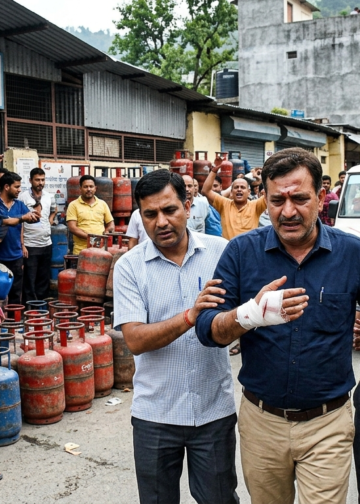 श्रीनगर में गैस एजेंसी पर विवाद, मैनेजर ने कांच से काटा हाथ