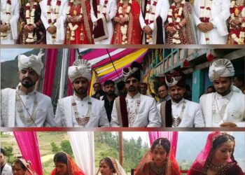 उत्तराखंड में यहाँ देखने को  मिला अनूठा संगम,पांच दुल्हनें एक साथ एक परिवार में पहुंची