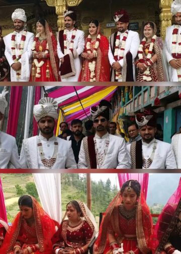 उत्तराखंड में यहाँ देखने को  मिला अनूठा संगम,पांच दुल्हनें एक साथ एक परिवार में पहुंची