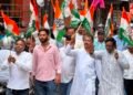 भाजपा समर्थकों के कथित शुद्धिकरण के विरोध में कांग्रेस का सत्याग्रह